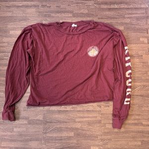 RIPCURL BURGANDY LOOSE FLOWY LONG SLEEVE SHIRT SIZE MEDIUM